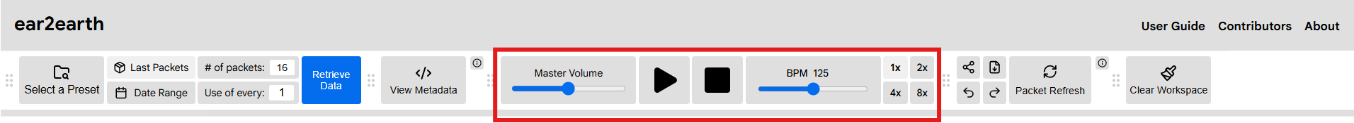 highlighted playback menu